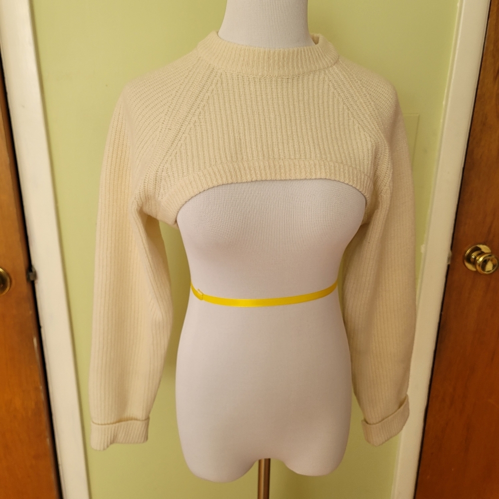 The Frankie Shop Super Crop Bolero Ivory Cream Size S Pre-owned